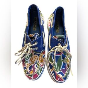 Sperry Top-Sider Women’s Boat Shoes Tropical Floral Size 6.5M Casual Canvas‎